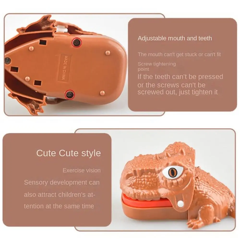 Stress Reliever Mini Dinosaur Bite Finger Toy Random Color Plastic Tooth Extraction Game Dinosaur Decompression Toy Gift