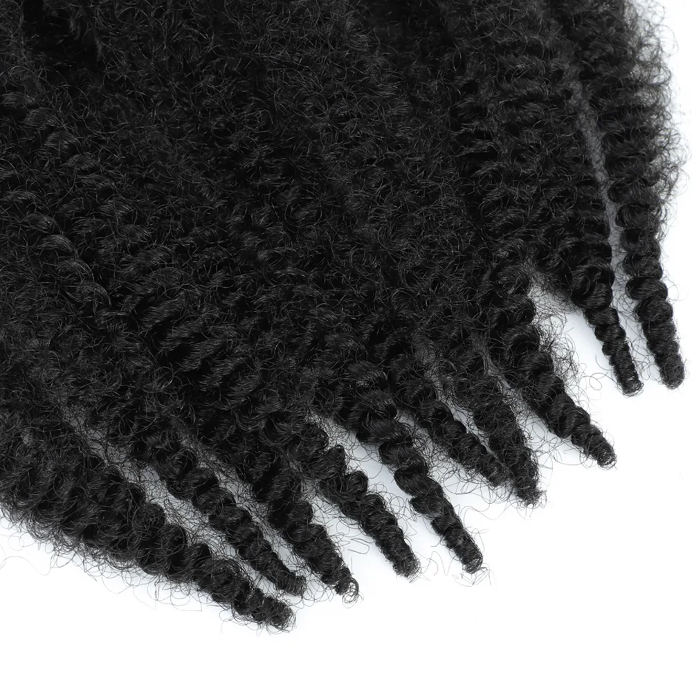 Springy Marley Twist Crochet Braids Hair Afro Kinky Curly Hair Braids for Distressed Faux Butterfly Locs Crochet Hair Synthetic 3
