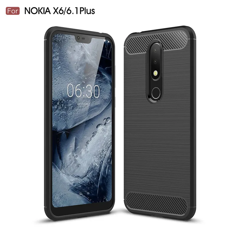 Premium Carbon Fiber Anti-Scratch Shockproof Back Cover for Nokia - Silicone Case