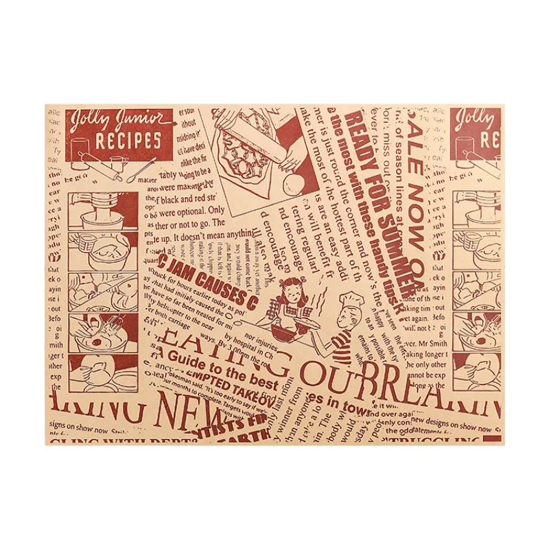 Dim Sum Food Wrapping Paper Breakfast Burrito Toast Sandwich Oil Proof Paper Baking Household Disposable Food Wrapping