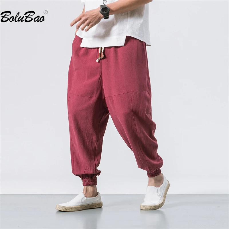 

BOLUBAO 2023 Brand Pants Men's Summer Slim Fit Trend Fashion Cotton Bunched Foot Pants High-Quality Design Hot Casual Pants Male