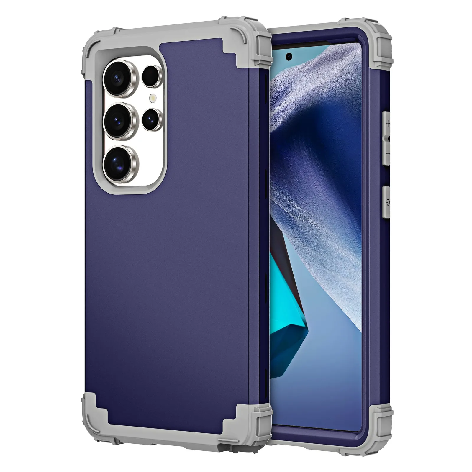 Heavy-Duty 3-in-1 Rugged Phone Case with Silicone Lining and Plastic Cover
