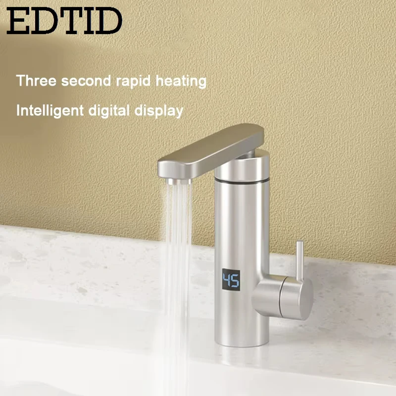 ก๊อกน้ำเครื่องทำน้ำอุ่นไฟฟ้า110V/220V, ก๊อกน้ำ LED แสดงอุณหภูมิแวดล้อมก๊อกน้ำร้อนทันทีในห้องน้ำห้องครัว 1