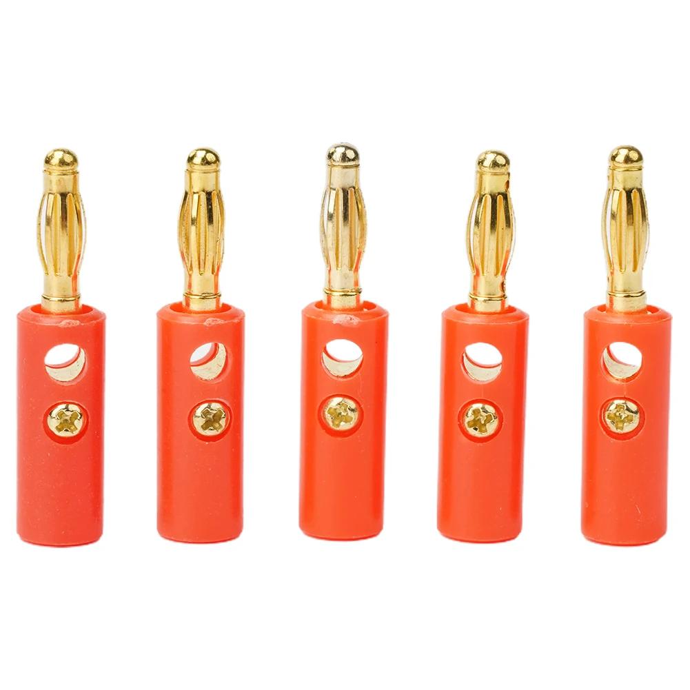 

Audio plug 10 Pcs 4mm Gold Plating Audio Speaker Wire Cable Screw Banana Lantern Plug for Improved Audio Quality