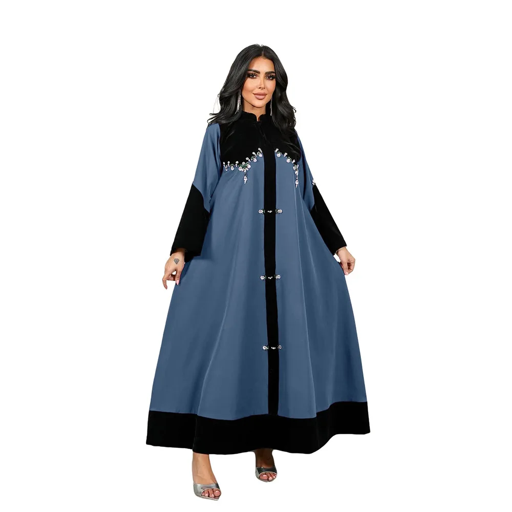 فستان ماكسي نسائي مطرز من المخمل للعيد دبي تركيا ع...