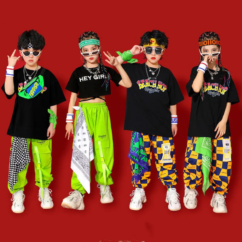

Fashion Hip Hop Dance Clothing Long Sleeved Loose Pants Street Dance Outfits Jazz Performance Costumes Stage Rave Wear