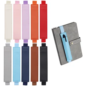 1pc PU Leather Elastic Notebook Band Holders Adjustable Pen Sleeve Pencil Pouch Holder Strap for Notebook Binder