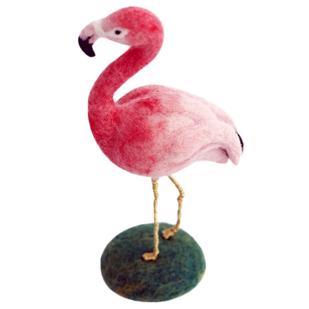 

Kids Toys Flamingo Crafts Needle Felting Ornament Beginners Diy Craft Materials Plants Decor