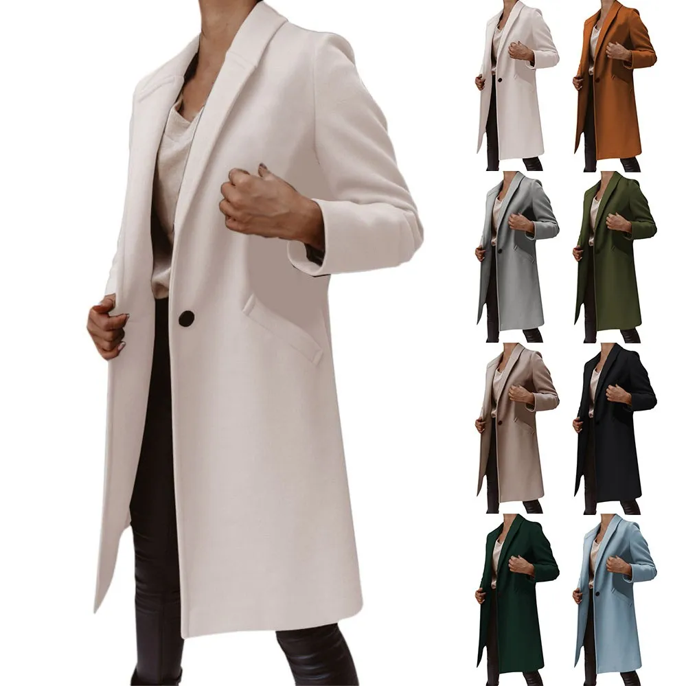 

Women's Fashion Fall Coat Women's Wool Trench Coat Winter Long Thick Overcoat Coats Winter Dress Coats Loose Tops Women Top 2xl