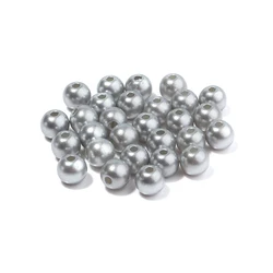 Assorted Size ABS Imitation Pearl Spacer Beads for DIY Jewelry and Crafting (Silver gray)