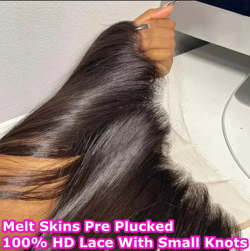 Straight Hair 13x4 SKINLIKE HD Lace Frontal Melt Skins Pre plucked Human Hair Natural Line 7x7 Lace Closure With Baby