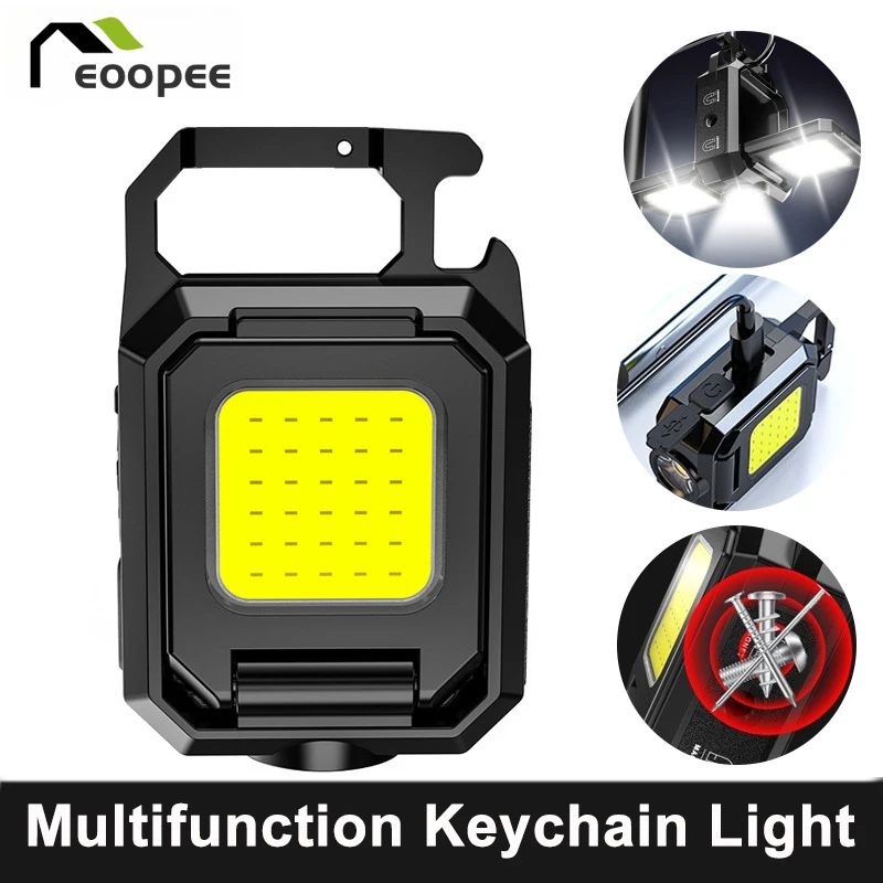 

Multifunctional Keychain Light LED Work Light USB Rechargeable Torch Waterproof Surper Bright Flashlight for Outdoor Camping