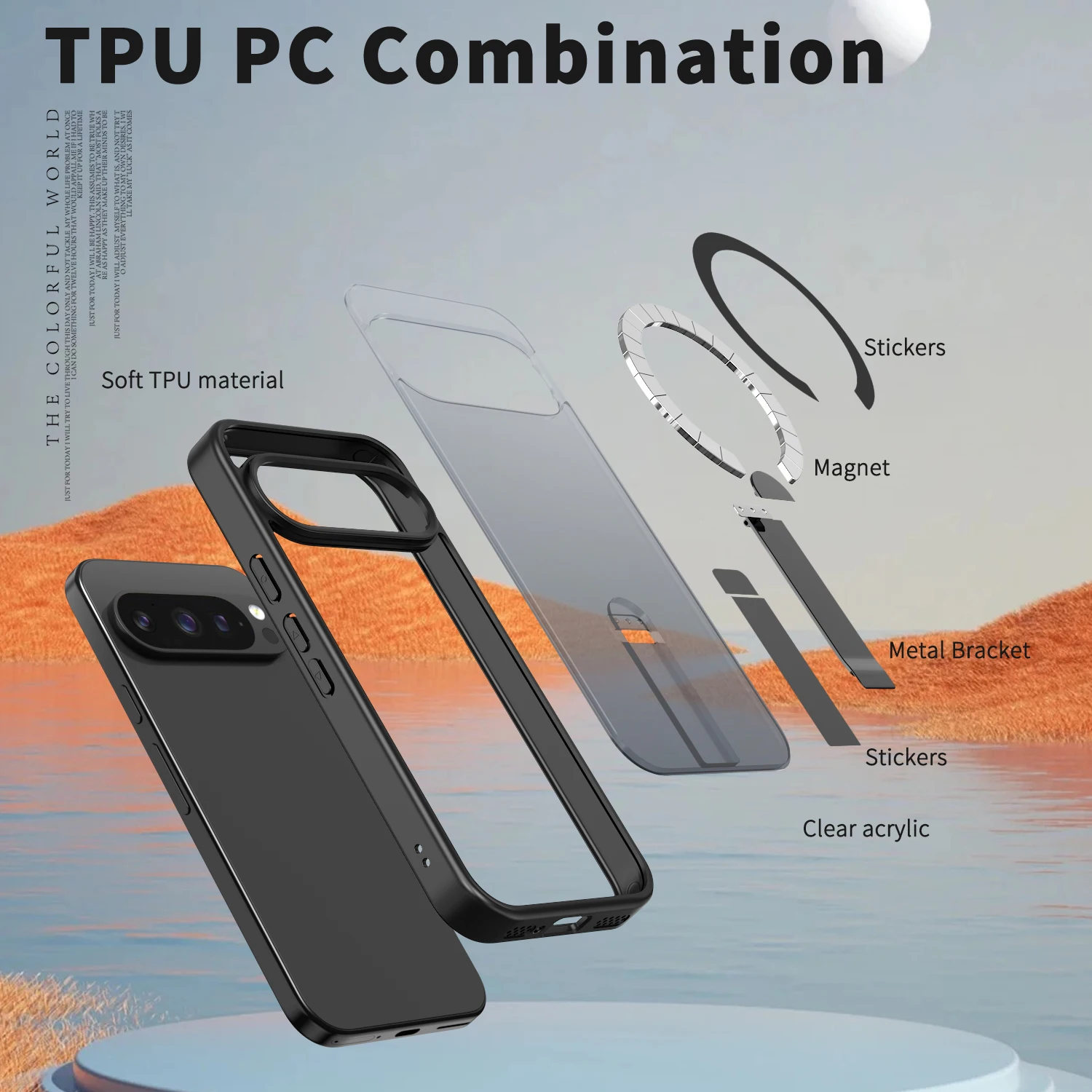 Premium Magnetic Stand Armor Phone Case with Magsafe Wireless Charging Compatibility - Shockproof and Durable Cover