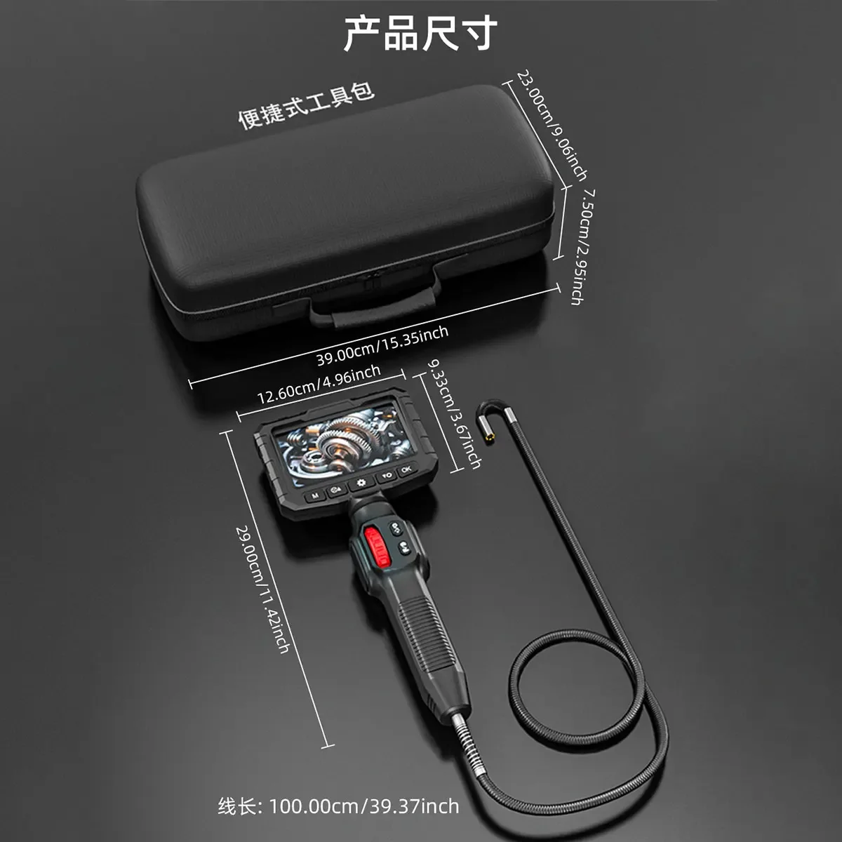 산업용 내시경 카메라 6mm HD1080P 4.3 인치 IPS 스크린 1080P 자동차 트럭 수리 IP67 방수 용 파이프 검사 카메라