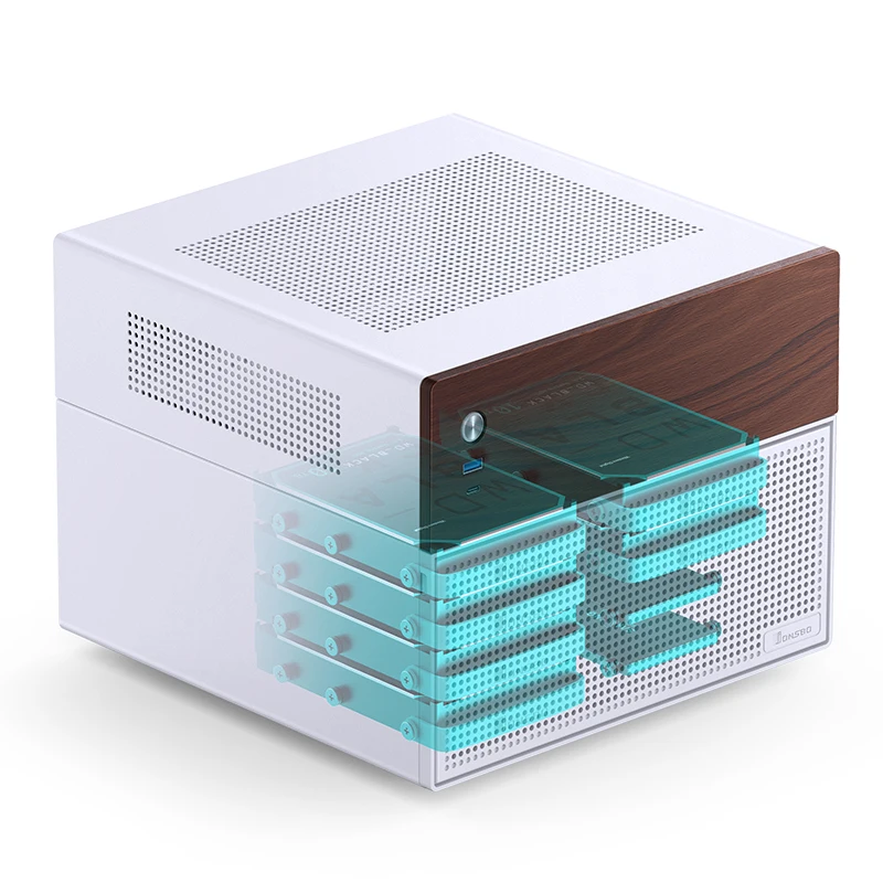 JONSBO N4 Mini NAS Case M-ATX motherboard 6 large and 2 small hard drive bays 120mm*1 fan pc case,pc chassis,computer chassis frame,mini itx desktop case