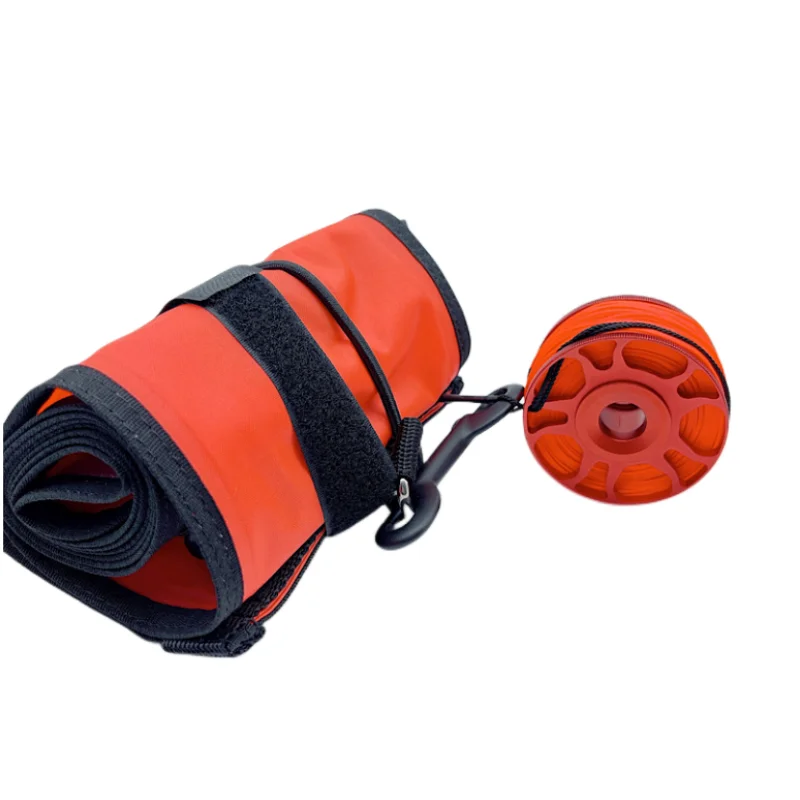 Scuba Diving Marker Buoy Set High Visibility Inflatable Closed Bottom Signal Tube with SMB Aluminum Spool Finger Reel