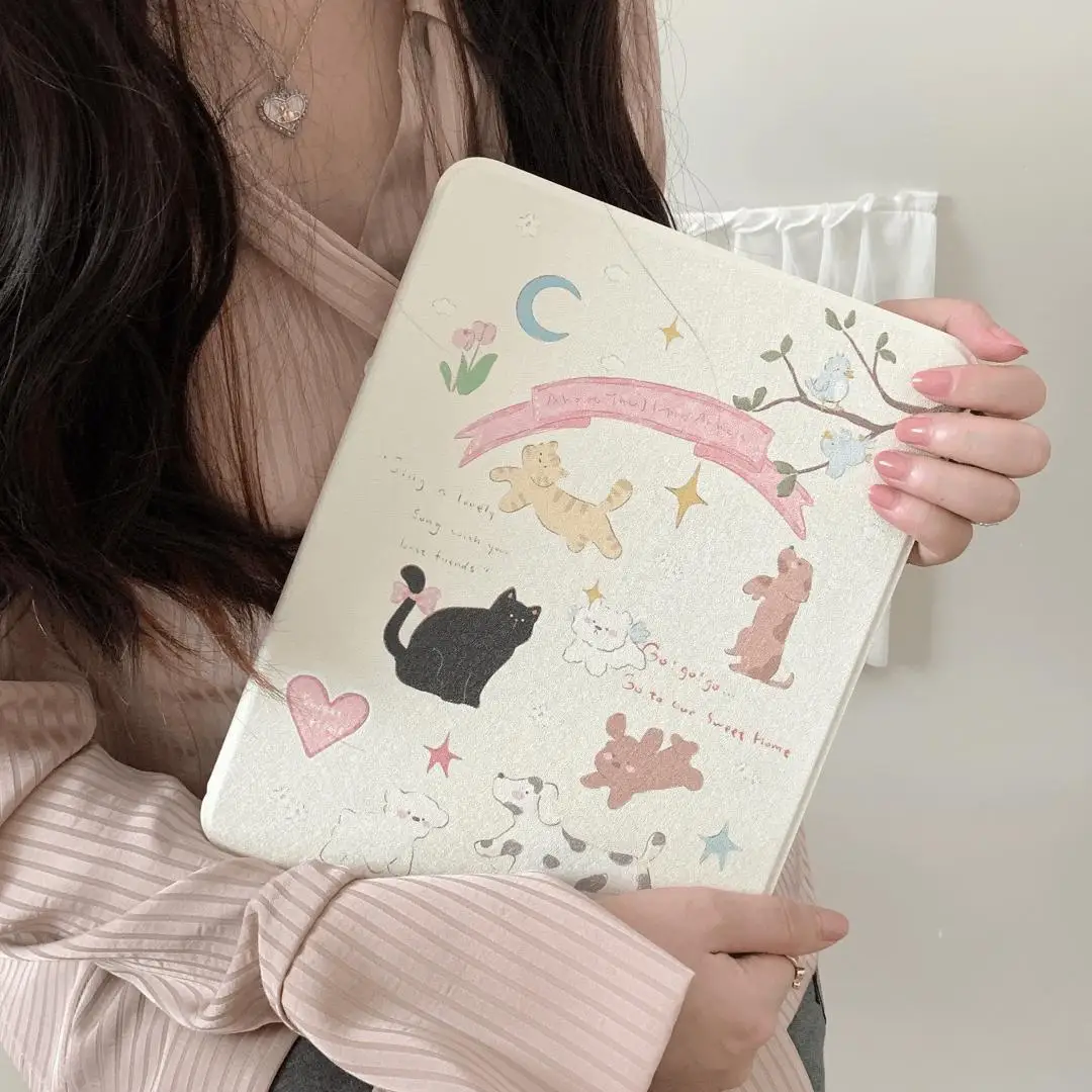 Cute Cartoon Cat Case For iPad