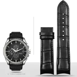 Luxury Calfskin Leather Watch Band with Stainless Steel Butterfly Clasp - Curved End, Available in Multiple Sizes - 24mm (Black - no Buckle)