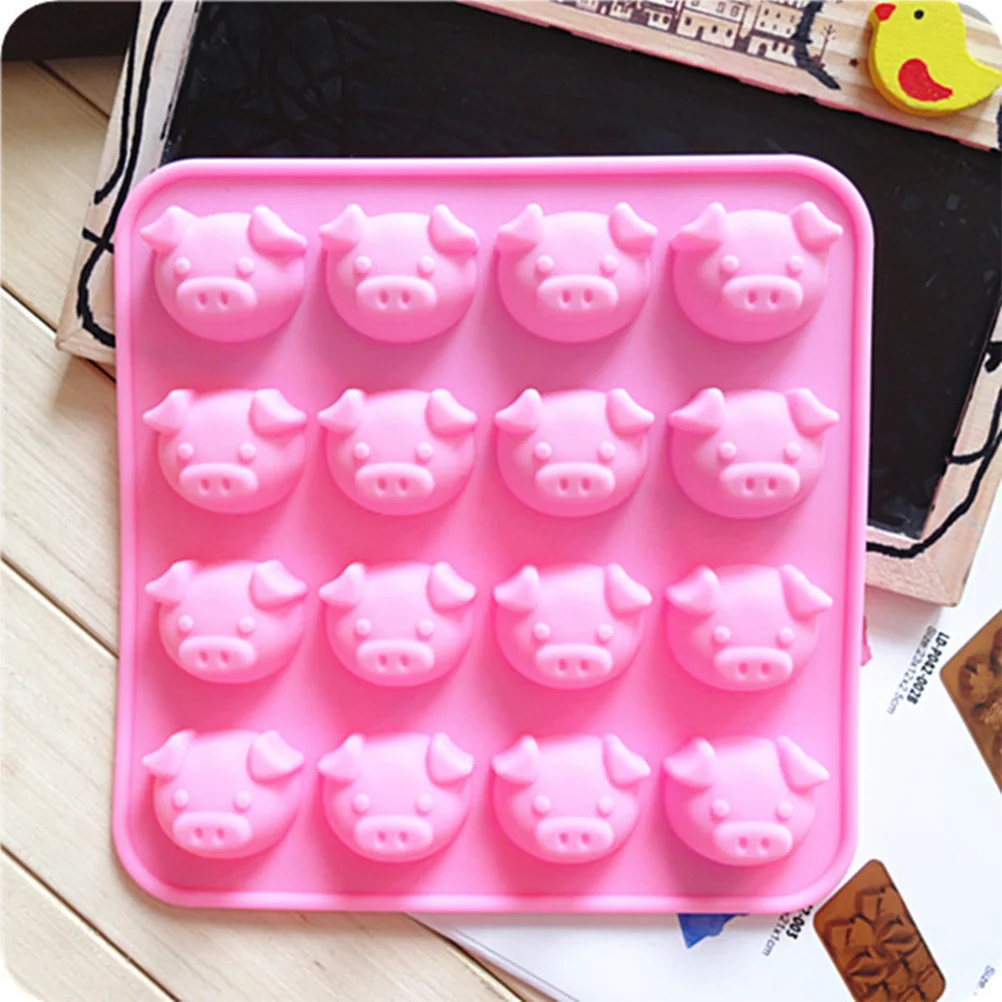 

Luxshiny Silicone Pig Cake Decorative Tray with 16 Cavities for Jell/Fondant/Candy/Chocolate and Ice Cubes
