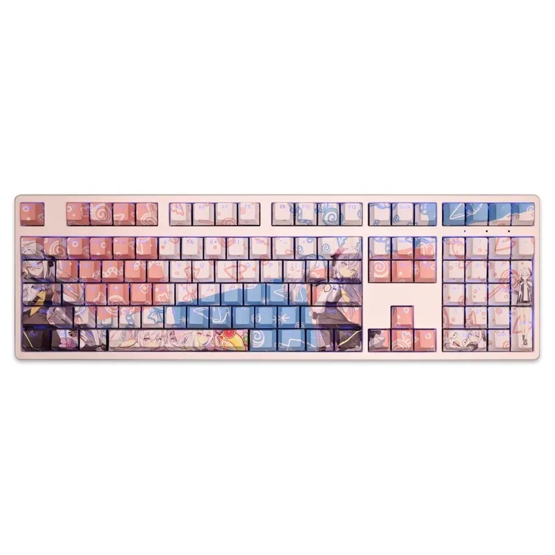 Backlit Anime Gaming Key Caps Arquivo Azul Shirasu Azusa Keycap Pbt Dye Subbed 61 87 104 108 Layout - Imagem 3