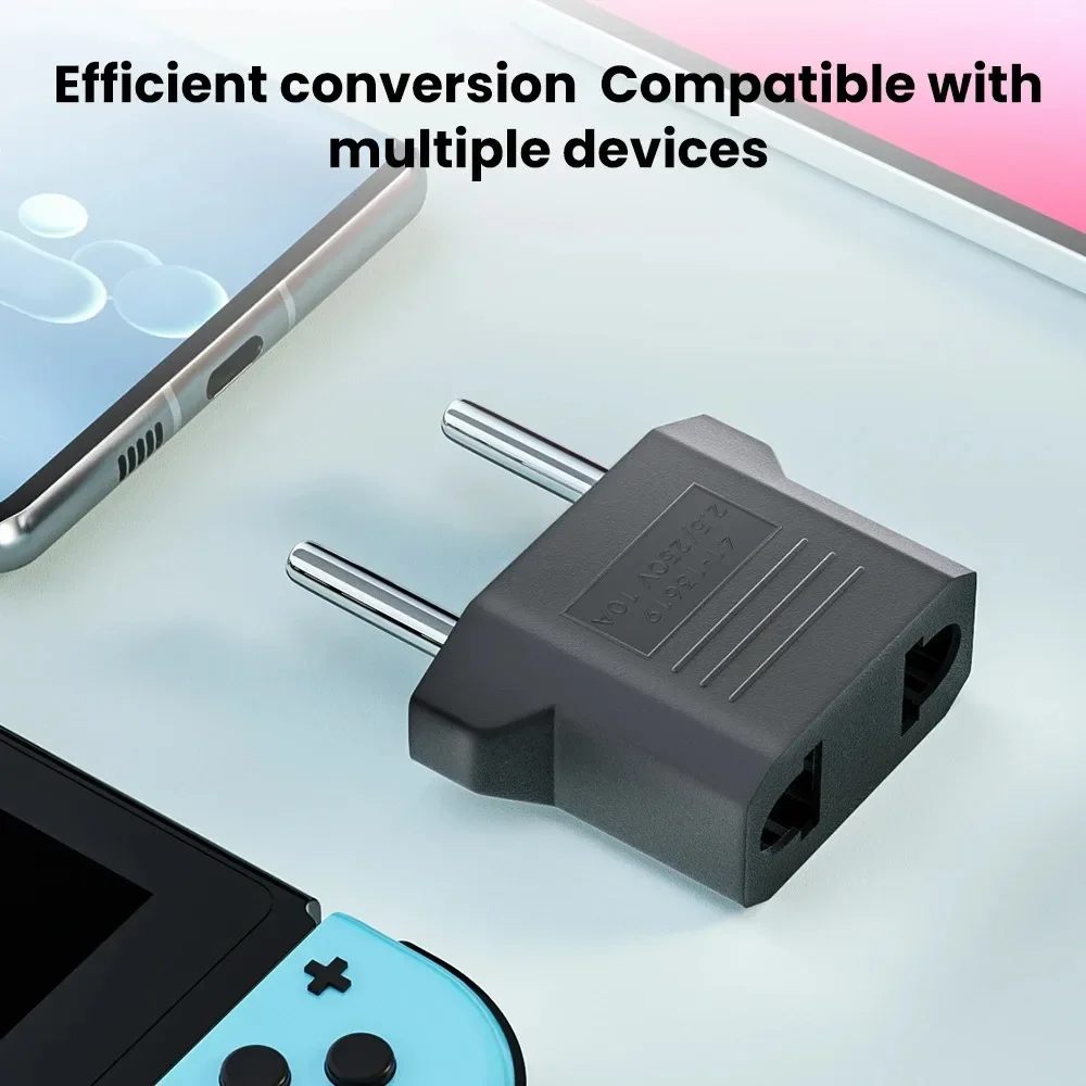 Portable US To EU Plug Adapter AC Converter American To EU Euro Europe Travel Power Adapter Type C Plug Electrical Socket