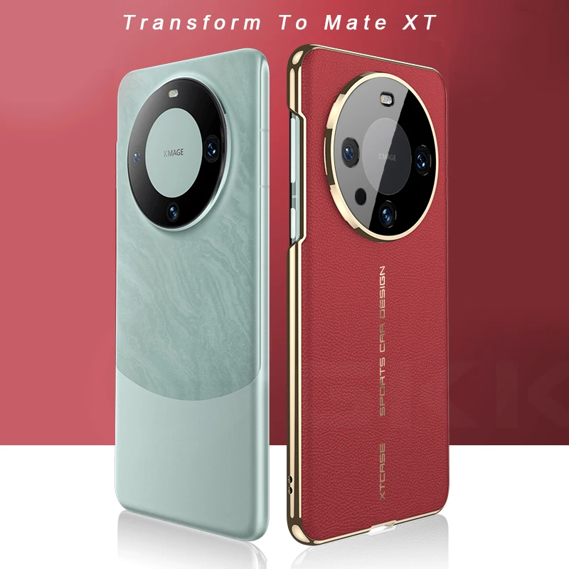 Original Case For Huawei Mate 60 50 Pro Luxury Plating Leather Camera Protective