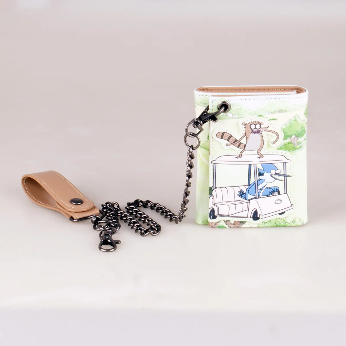 High-Quality Printed Triple-Fold Chain Wallet Fashion Relief Card Holder ID Window