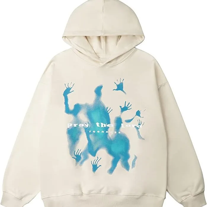 

American Streetwear Blue Print Y2K Oversized Jacket 3D Personalised Print Hoodie Fashion Punk Harajuku Couple Top Sweatshirts