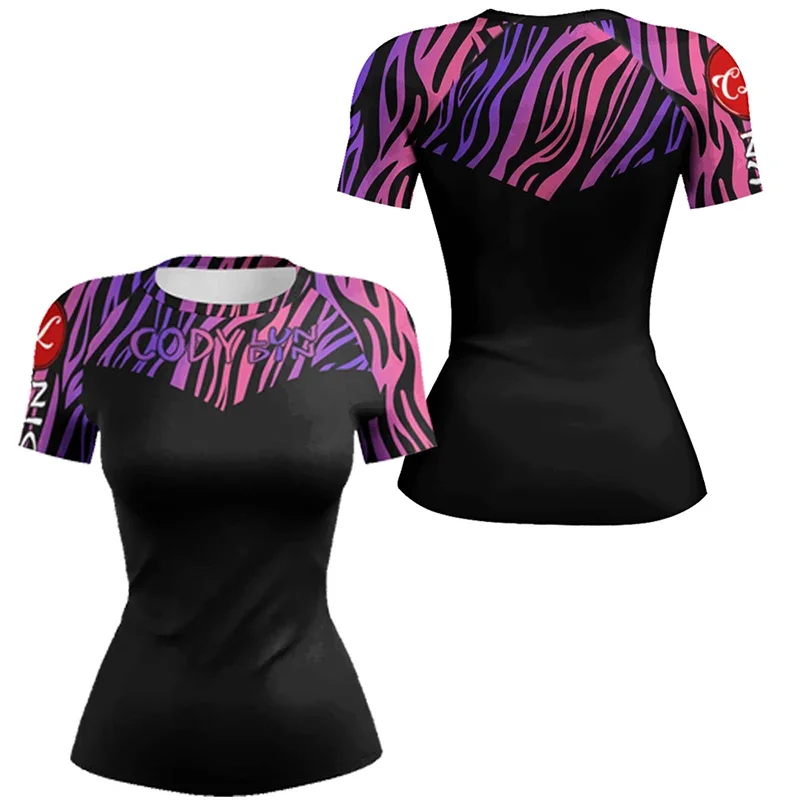 T-shirt de compression Rashguard pour femme, film d'anime, gym, musculation, yoga, slim, serré, Y-dehors, boxe, MMA 5