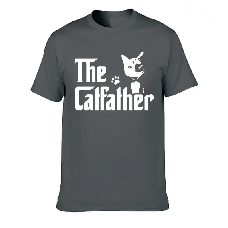 

Футболка мужская с коротким рукавом и круглым вырезом, хлопковая уличная одежда в стиле Харадзюку, смешная рубашка с принтом "отец отца кошек", на лето