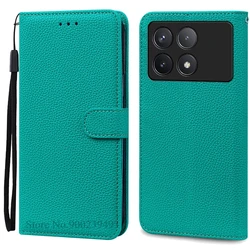 Stylish Silicone Wallet Leather Flip Case - Book Cover s in Vibrant Colors for POCO F6 Pro 5G (Cyan)