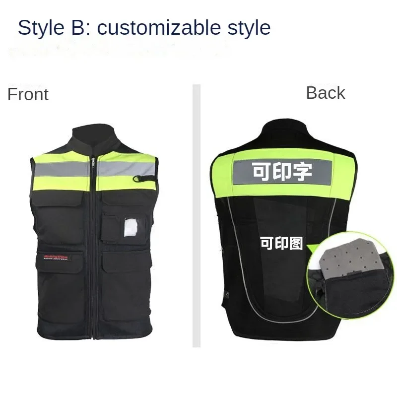 Reflective Vest for Motorcycle Riding Racing Protective Vest Back and Chest Protection Anti Fall Customizable Text