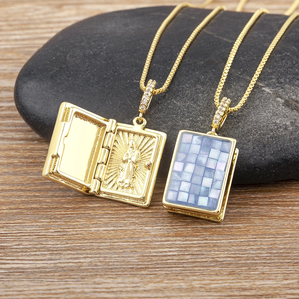 Nidin Christian Jesus Openable Necklace For Women Men Gold Plated Chain