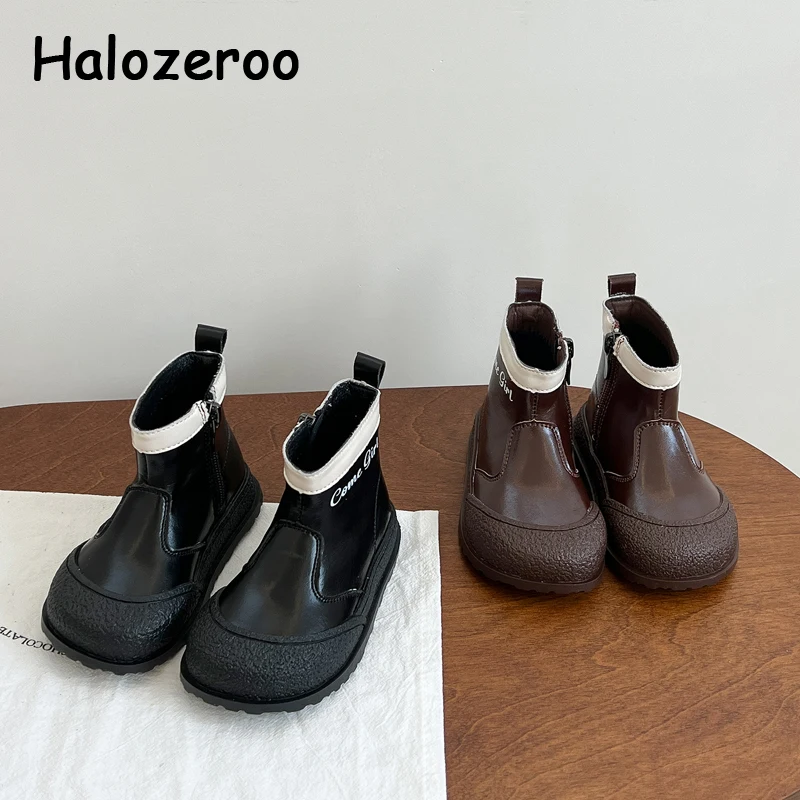 

Autumn New Kids Fashion Boots Baby Girls Brand Leather Shoes Toddler Black Chukka Boots Children Riding Boots Boys Ankle Shoes