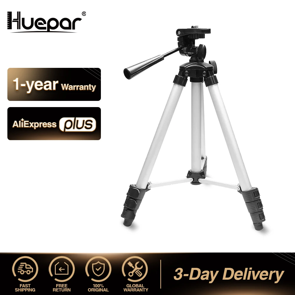 Huepar Adjustable Laser Level Tripod Rod Leveling Bubble 1/4 Inch