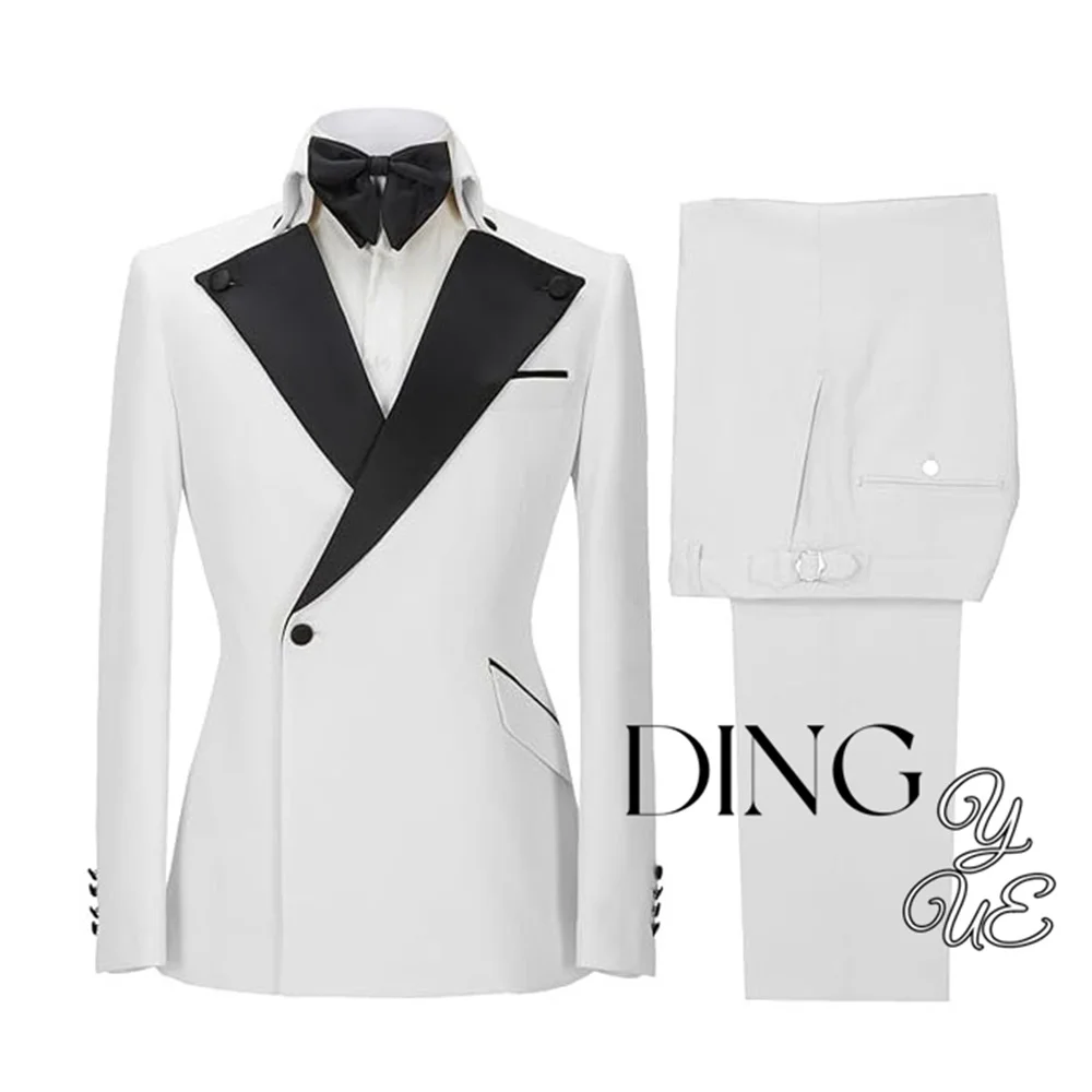 Men's 2 Piece Suit One Button Fashion Tuxedo Prom Modern Fit Tuxedos Suit