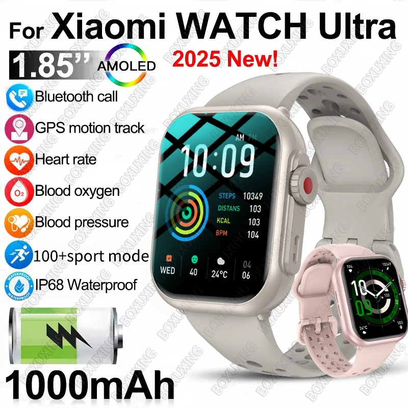For Xiaomi Smart Watch Men Women 1.85-Inch HD AMOLED Full Touch Screen IP68...
