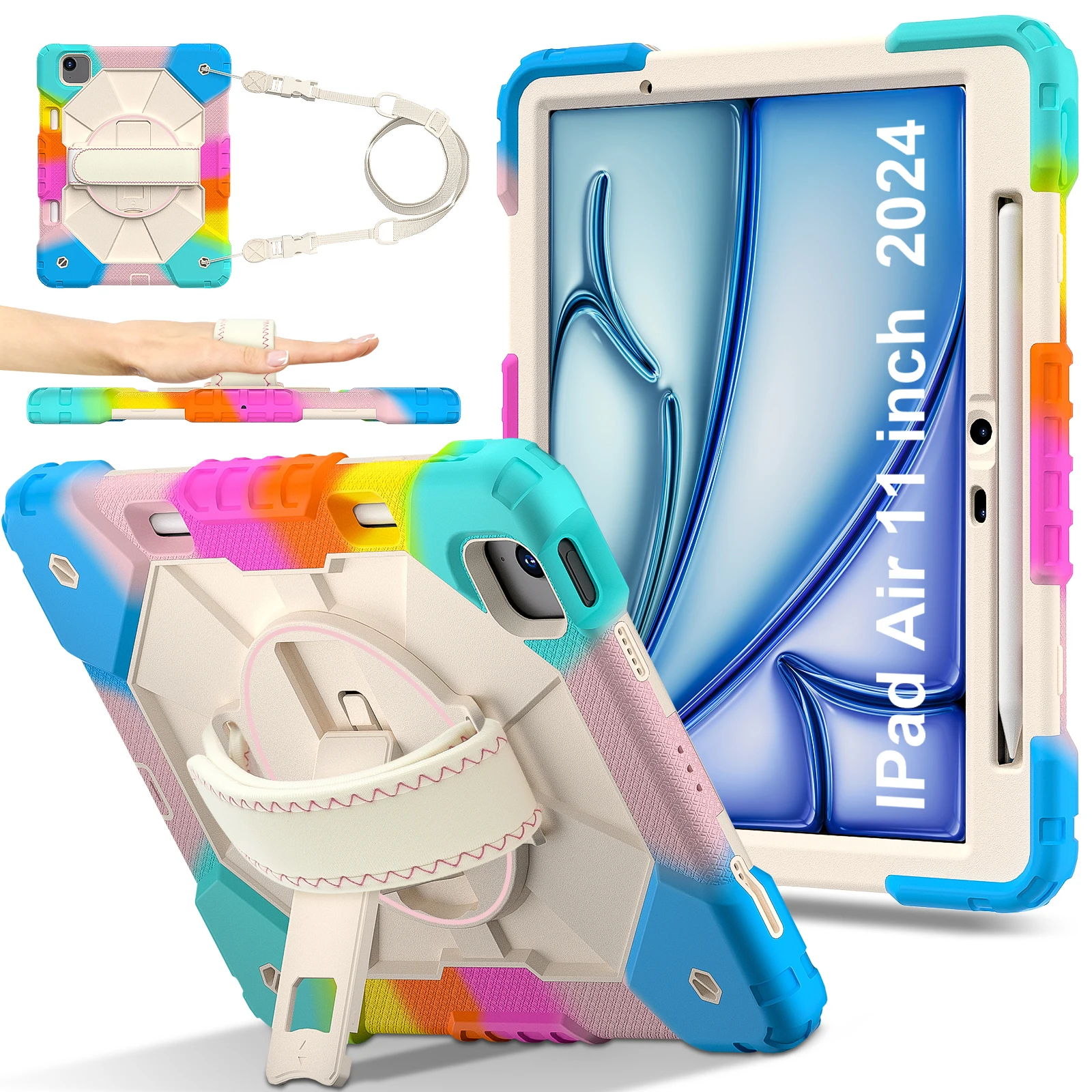 360 Rotatable Hybrid Protective Tablet Case Cover