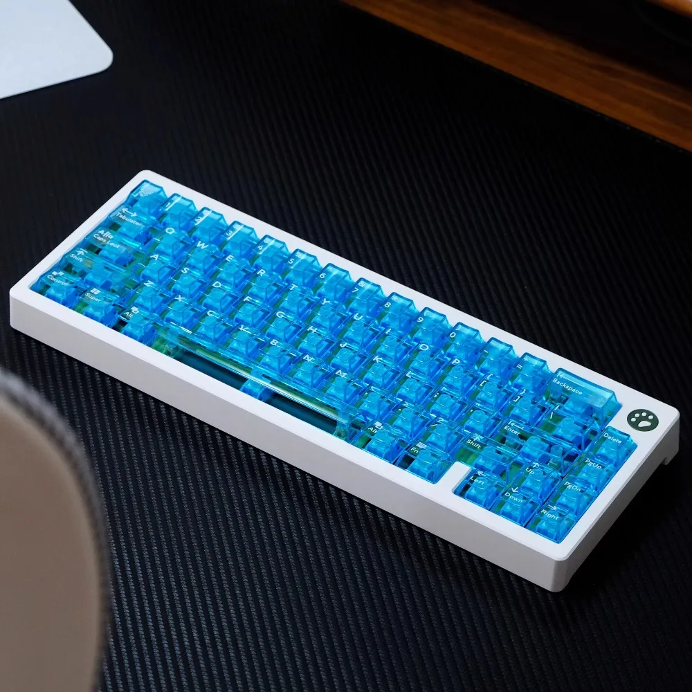 Azure Blue Theme Keycap Set PC ABS 114key Custom Transparent