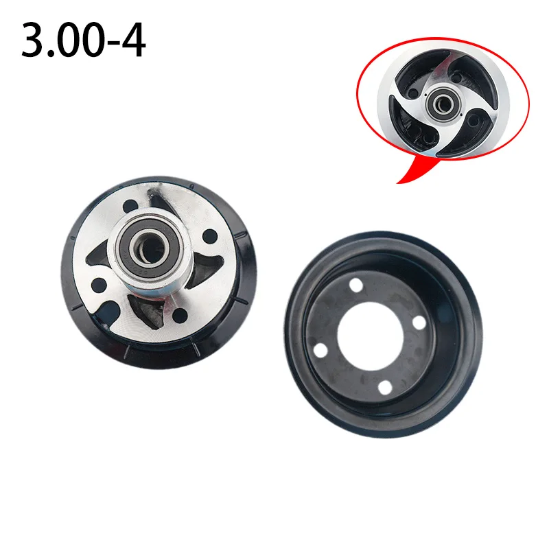 Electric Scooter 3.00-4 3.50-4 4.10-4 4.10/3.50-4 9x3.50-4'' wheel rim 4 inch alloy 6202 bearing hub fit MiNi Moto ATV Go Kart