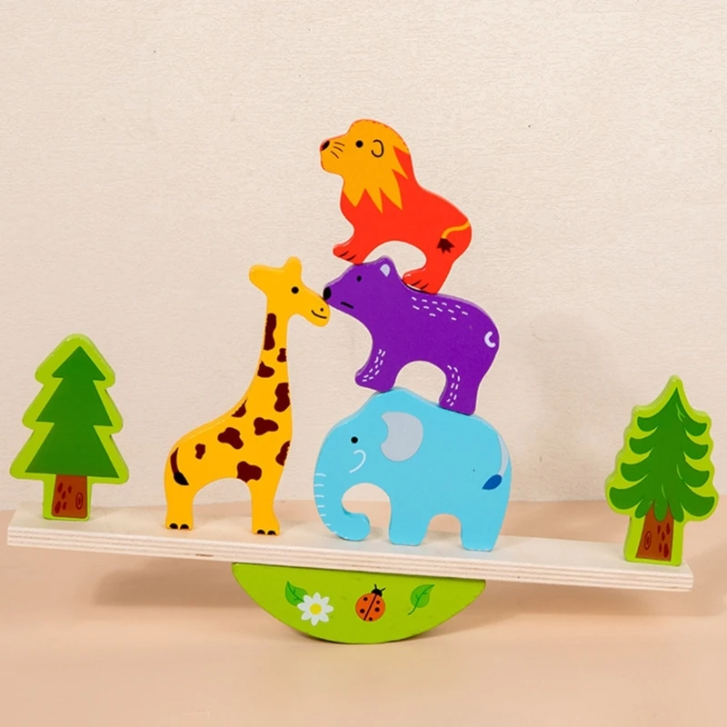 

N80C Kids Cartoon Animal Block Training Toy Hand-Eye Coordination Toy for Toddler Christmas Party Casual Play