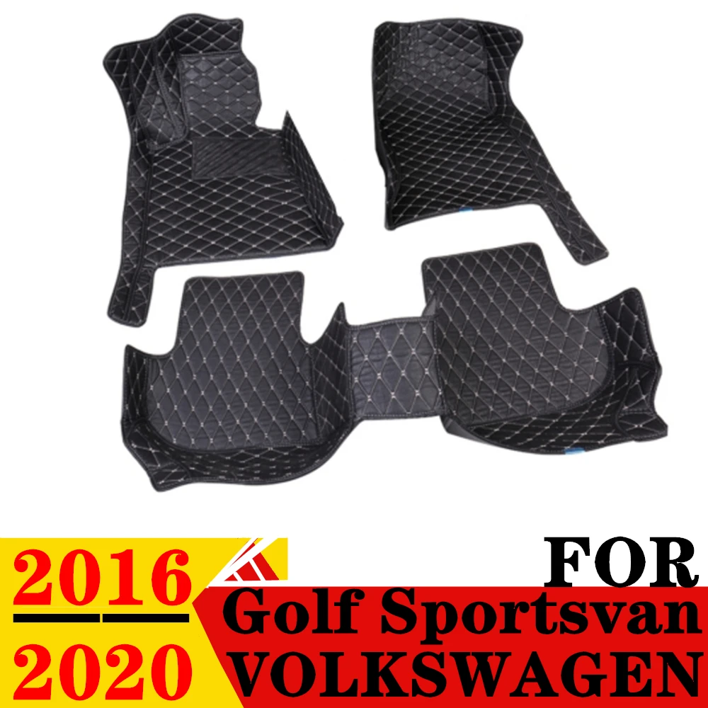 

Автомобильные коврики для Volkswagen VW GOLF Sportsvan 20 2019 2018 2017 2016, подходят под заказ, передняя и задняя напольная подкладка, накладки на ножки, коврик