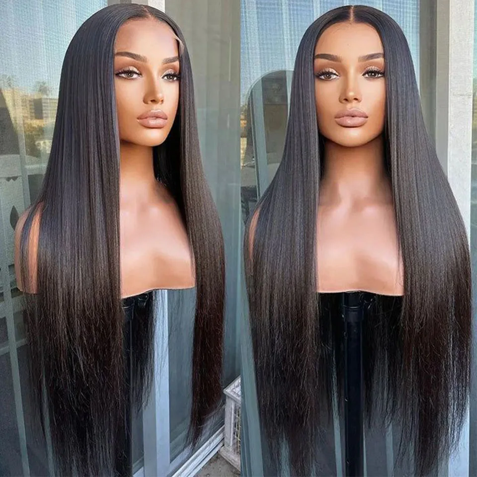 13x4 Transparent Lace Front Wig Bone Straight Human Hair Wigs For Women Pre Plucked Lace Wig Brazilian Remy 4X4 Closure Wigs