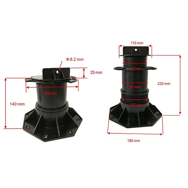 Talapzatcsapágy Terasz Csapágy Magasság-Állítható Lemezcsapágy Fedélzeti Deszkák Wpc Fa Időjárásálló Fagyálló, Könnyen Használható - Image 6