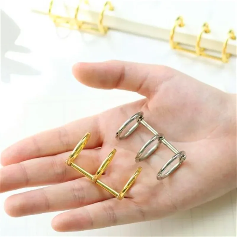 Metal Loose Leaf Book Binder 3 Rings Clips Metal Ring Binder 2pcs For Notebook Album Scrapbook Calendar Circle Stationery Office