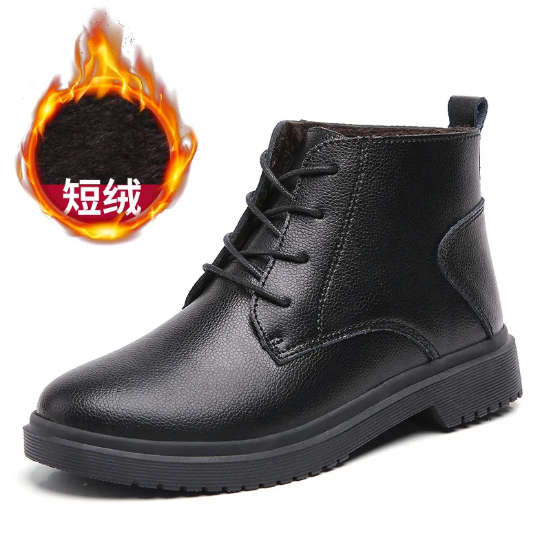 Black Genuine Leather Women Shoes Women Spring Autumn Winter Ankle Oxford Boots Female Lace Up Rubber Boots Women Platform Boots