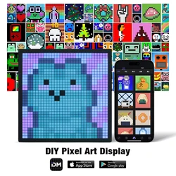 16x16/32x32 Pixel Art Led Display Rgb Diy Graffiti App Control Cool Animation Frame Game Room Settings Bedside Alarm Clock