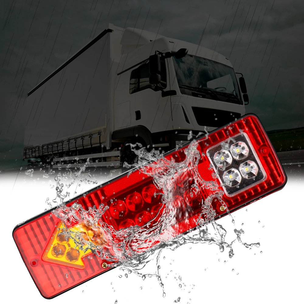 Car Light Assembly Reversing Lights Turn Signal Lamp Stop Lights 19LED Tail Lights 12V 24V For Trailer Lorries Boat Truck 3
