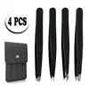 4Pcs Tweezers Set - Professional Stainless Steel Tweezers for Eyebrows - Great Precision for Facial Hair, Splinter and Ingrown 1