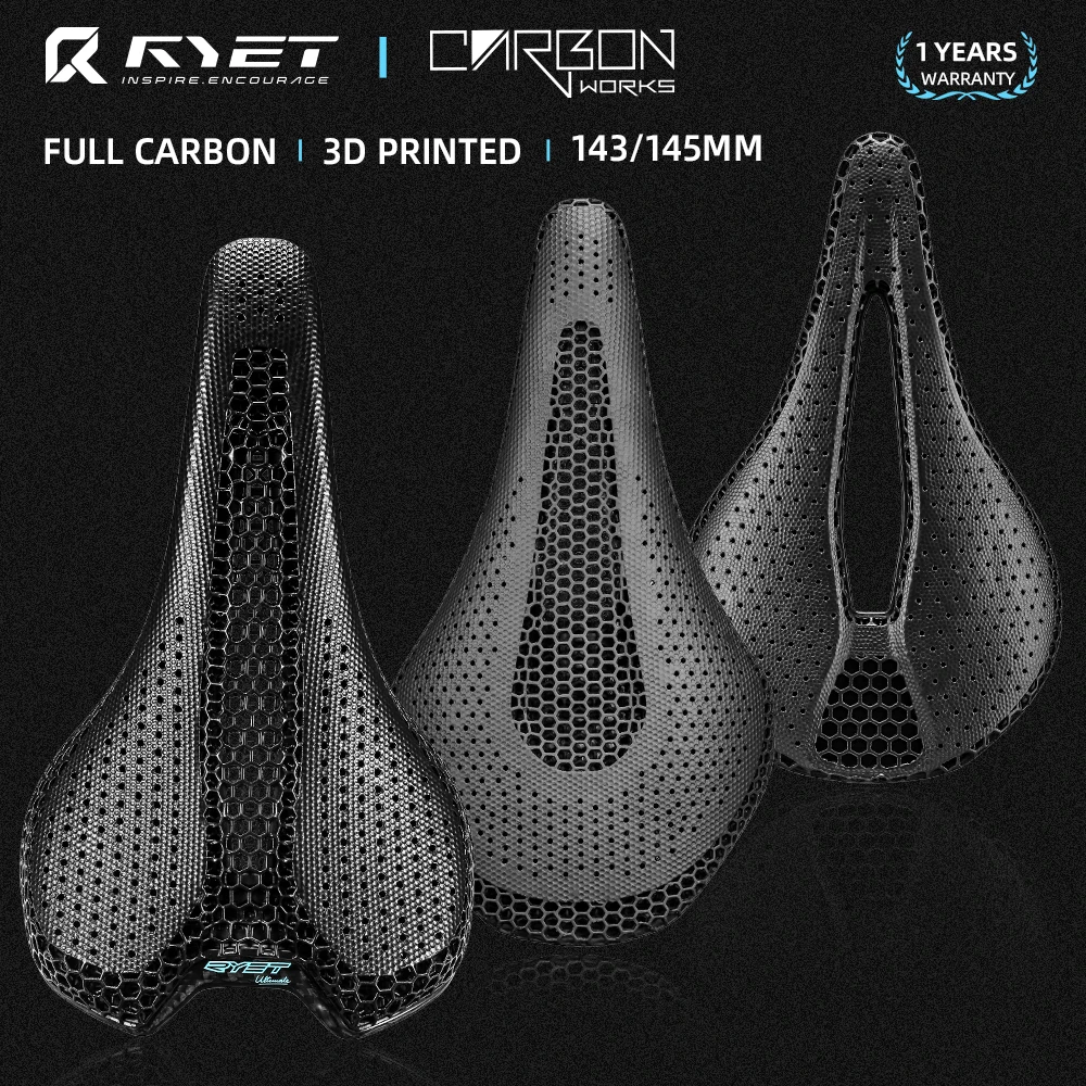 

RYET Carbon Bicycle Saddle 3D Printed Saddle EVA Saddle Ultralight Bike Seating Triathlon Road MTB Mountain Gravel Cycling Parts